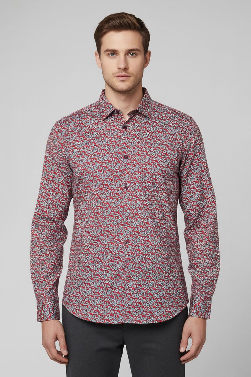Replay Men Regular Fit Allover Print Long Sleeves Shirt, Multicolor - Image 1