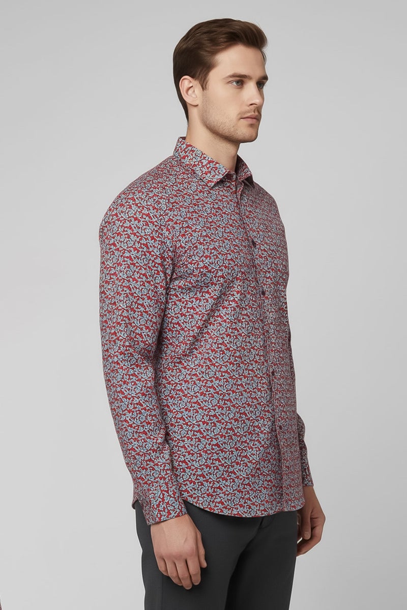 Replay Men Regular Fit Allover Print Long Sleeves Shirt, Multicolor - Image 5