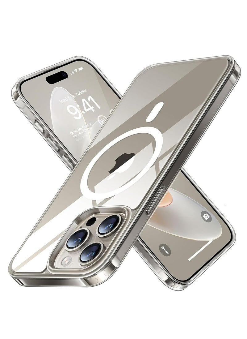 BORTONY - iPhone 15 Pro Max Magsafe Case 6.7 Inch Slim Thin Magnetic Case Yellowing-Resistant Anti-Drop Shock Absorption Anti-Scratch and Hard Back Protective Case Cover iPhone 15 Pro Max Clear - Image 1