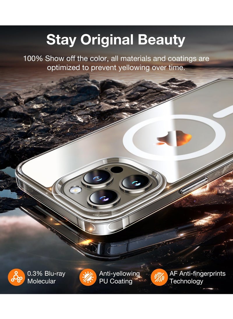 BORTONY - iPhone 15 Pro Max Magsafe Case 6.7 Inch Slim Thin Magnetic Case Yellowing-Resistant Anti-Drop Shock Absorption Anti-Scratch and Hard Back Protective Case Cover iPhone 15 Pro Max Clear - Image 1