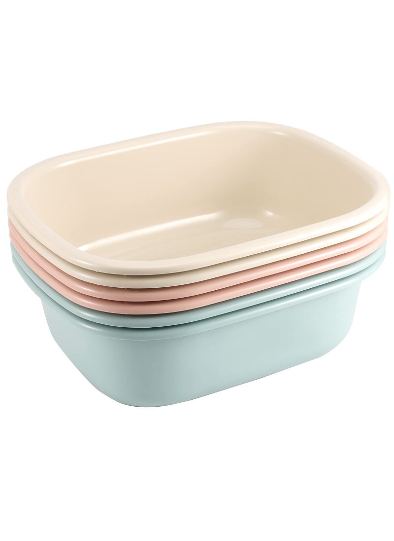 ZOENHOU ZOENHOU 6 Pack 12 Quart Plastic Washbasin Durable Thickening Colorful Small Dish Pan Wash Basin Tub for Home Washing Camp Use 