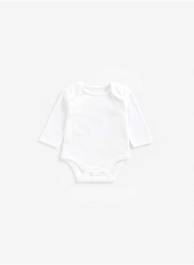 mothercare - White Long Sleeved Bodysuits 7 Pack - Image 1