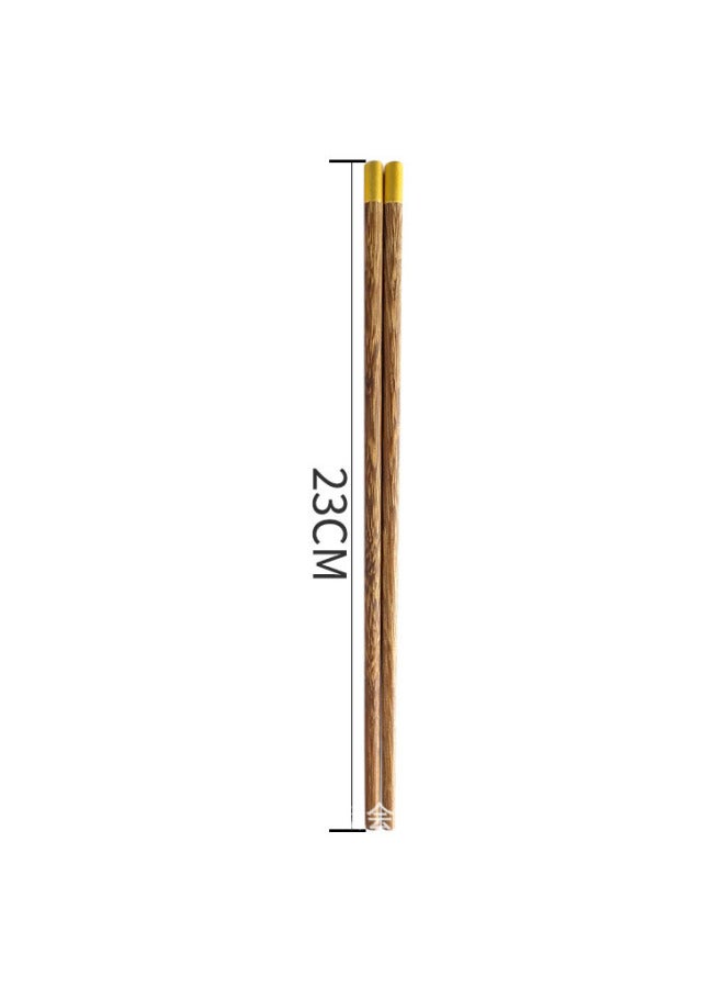 Children's Chopsticks Household Round Fu Chicken Wing Wooden Chopsticks Mahogany Chopsticks No Paint No Wax Solid Wood Family Short Chopsticks Manufacturers Wholesale-Color:Chicken Wings Children's Fuding 23cm  - Image 1