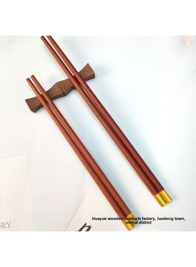 Children's Chopsticks Household Round Fu Chicken Wing Wooden Chopsticks Mahogany Chopsticks No Paint No Wax Solid Wood Family Short Chopsticks Manufacturers Wholesale-Color:Chicken Wings Children's Fuding 23cm  - Image 4