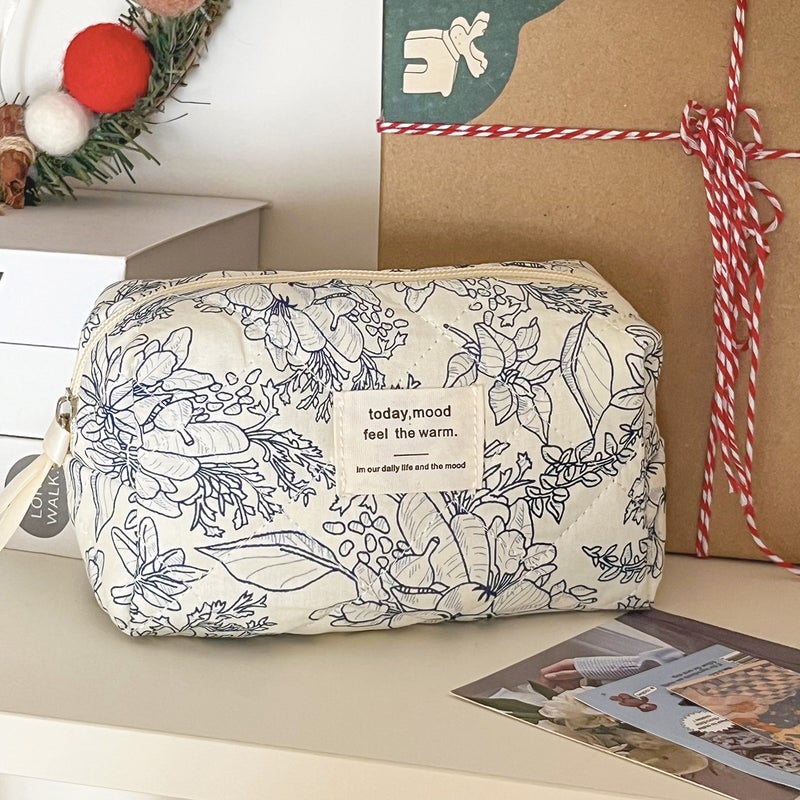 Tea Break Jungle Series Cosmetic Bag New Ink Ins Storage Bag Travel Portable Large Capacity Wash BagTea Break Jungle Series [Octagonal Bag]] Tea Break Jungle Series [Octagonal Bag]]