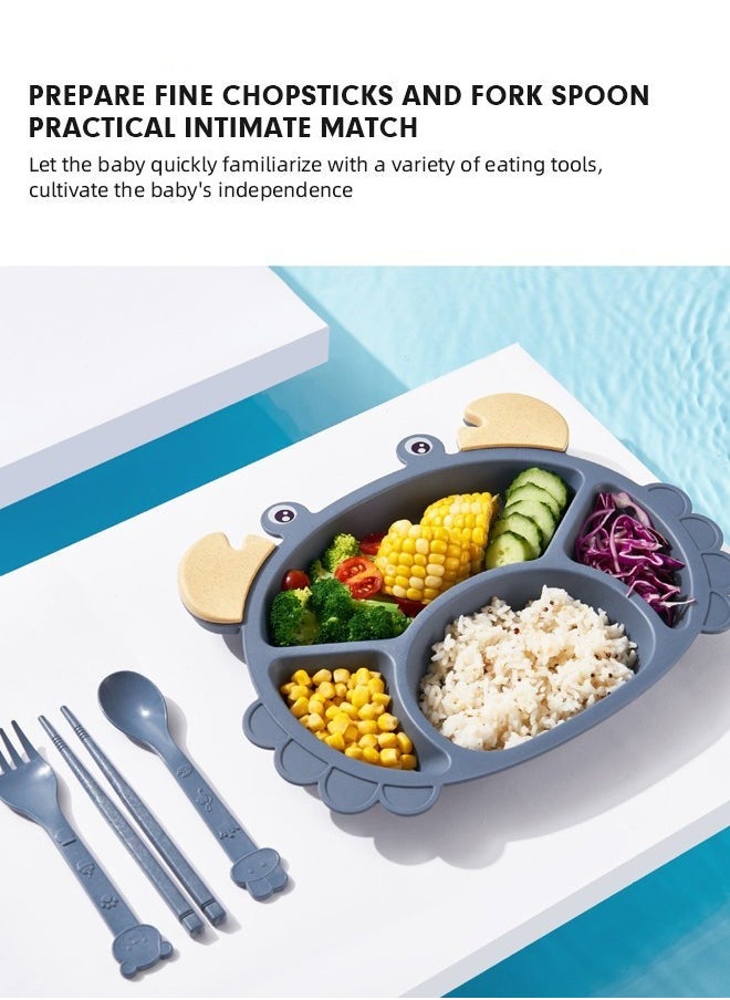 Gonice 6 Pcs Toddler Silicone Tableware Set Baby Dinner Plate Children Feeding Dish Set  - Image 2