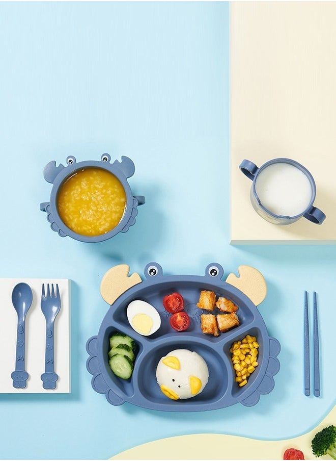 Gonice 6 Pcs Toddler Silicone Tableware Set Baby Dinner Plate Children Feeding Dish Set  - Image 3
