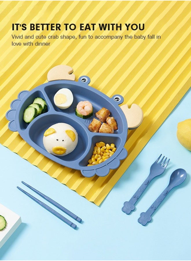 Gonice 6 Pcs Toddler Silicone Tableware Set Baby Dinner Plate Children Feeding Dish Set  - Image 4