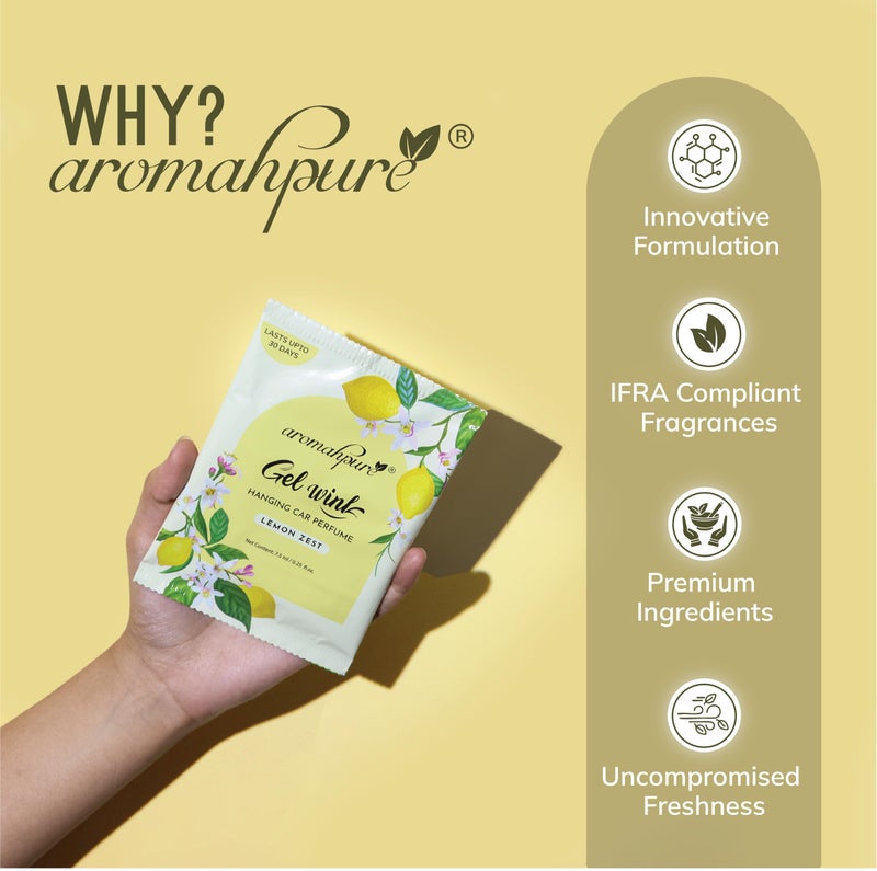 Aromahpure Gel Wink Hanging Car Perfume | Long-Lasting Gel Based Car Air Freshener | Car Accessories | Last Up to 30 Days (Sandal-Lemon-Berry) - Image 4