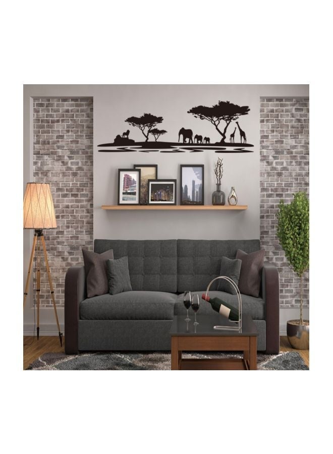 NIBEMINENT Qiangtie Retro Style Rustic Living Wall Sticker Black 90x30cm - Image 3