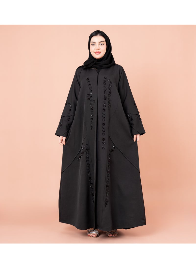 اكسا عباية مطرزة خرز فخمة  - Image 1