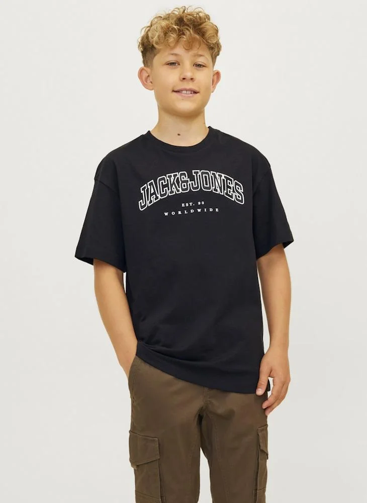 جاك وجونز جونيور Kids Jjecaleb Varsity Tee Crew Neck T-Shirt