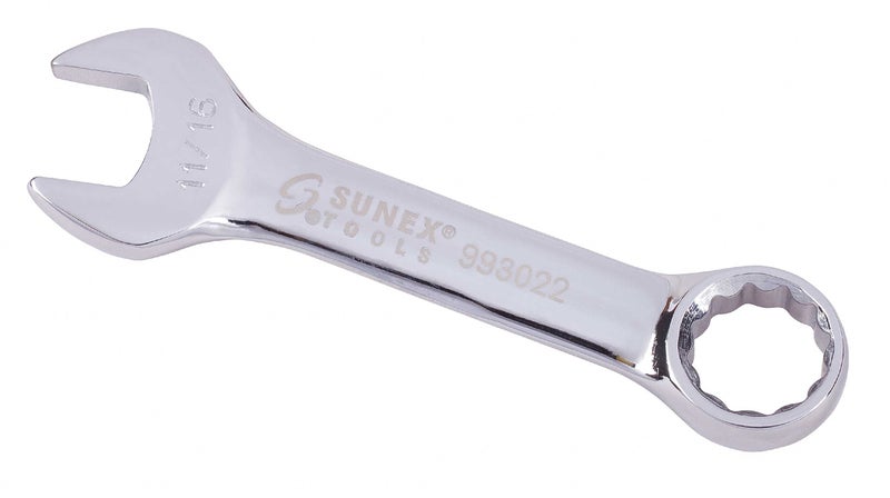 SUNEX TOOLS 993022 1116 Fully Polished Stubby Combination Wrench