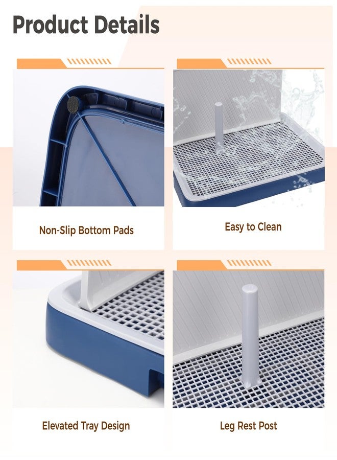 NIMBLOOM Indoor Dog Potty Tray with High Wall, 19.3 x 24.8 in Mesh Training Toilet for Puppy and Small Dogs, Deep Base Pee Pad Holder with Splash Guard, Non-Slip Bottom, Easy-Clean, House Training Use - Image 3
