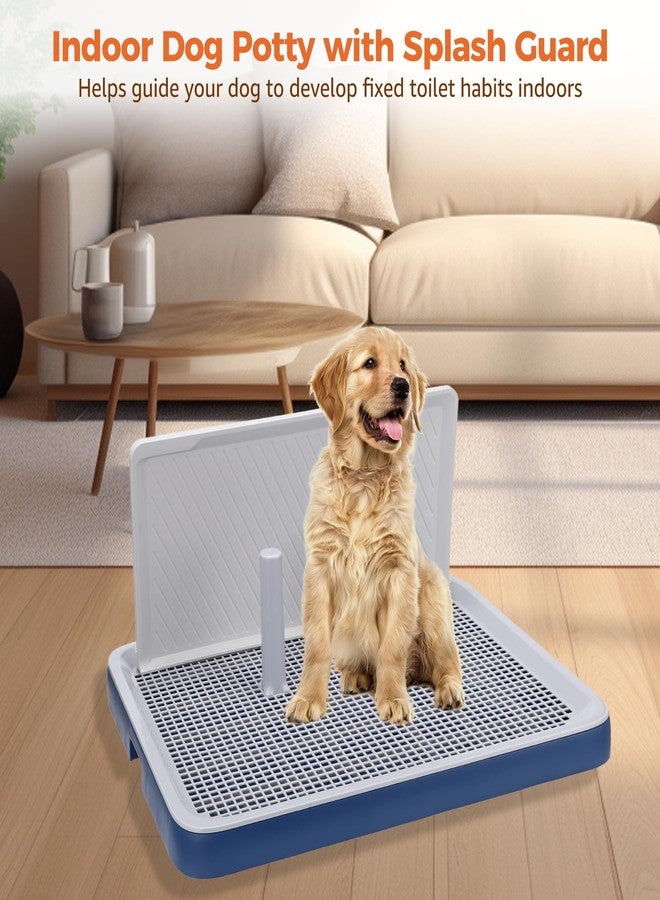 NIMBLOOM Indoor Dog Potty Tray with High Wall, 19.3 x 24.8 in Mesh Training Toilet for Puppy and Small Dogs, Deep Base Pee Pad Holder with Splash Guard, Non-Slip Bottom, Easy-Clean, House Training Use - Image 2