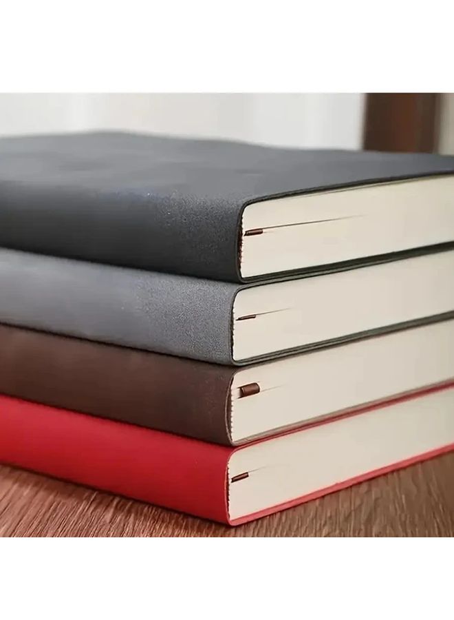 دفتر ملاحظات مقوى إضافي السُمك - 360 صفحة - بحجم A5 - غلاف صلب - جلد صناعي كلاسيكي - مع إغلاق مطاطي - تجليد يتسطح - أسود - Image 3