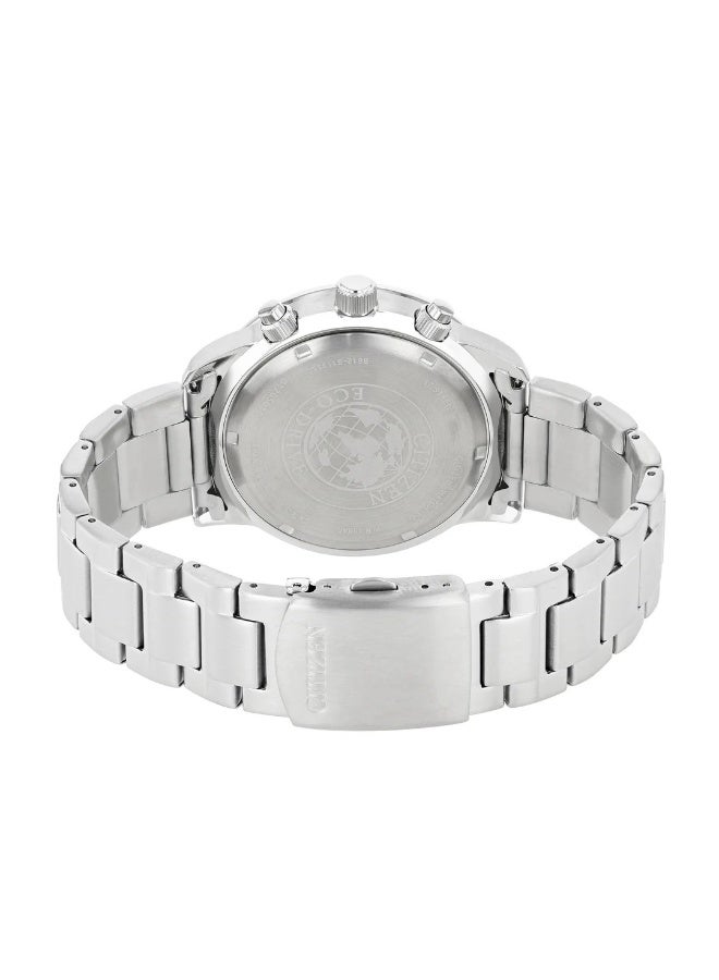 CITIZEN ساعة يد كرونوغراف للرجال إيكو درايف CA0690-88E، 44 مم قرص أسود، علبة وسوار من الفولاذ المقاوم للصدأ، 100 م مقاومة للماء - Image 2