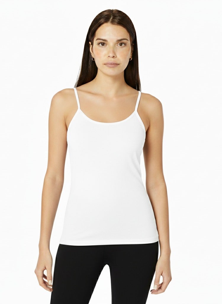Comodo Pack of 2 Women's Classic Cotton Camisole Bretelle Top, Sleeveless, Slim Fit, Bodywear Basic Top - Image 3