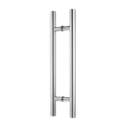 TOGU TG-6012 450mm /18 inch SUS 304 Stainless Steel Door Pull Handle/Long Door Handle with Solid mounting standoffs,Working as Push Pull Door Handles/Shower Door Handle, Polished Chrome Finish - Image 1