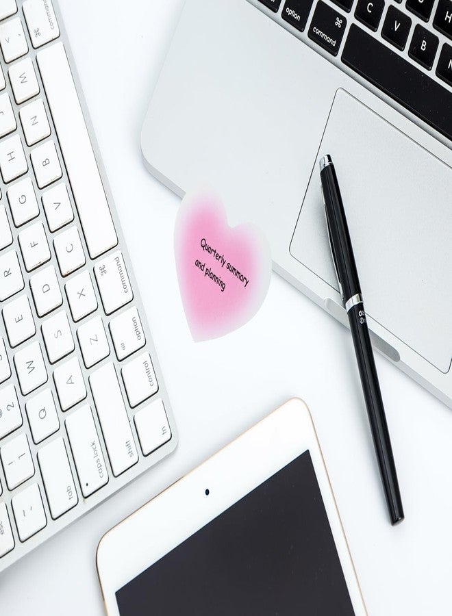 Mini Skater Pastel Color Kraft Paper Sticky Notes for Annotation, Heart Shaped Self-Stick Blank Book Tabs Paper Markers Sticky Notes Pad Index Sticker for Home Office Remark Planner (2, Pink) - Image 5