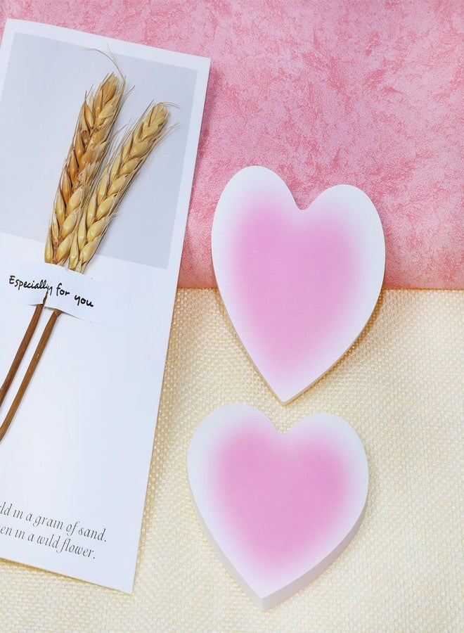 Mini Skater Pastel Color Kraft Paper Sticky Notes for Annotation, Heart Shaped Self-Stick Blank Book Tabs Paper Markers Sticky Notes Pad Index Sticker for Home Office Remark Planner (2, Pink) - Image 3