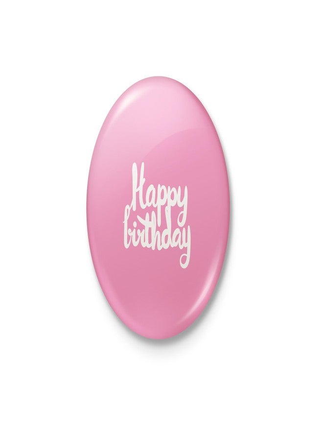 Alter Ego Happy Birthday Pink Minimal Typography Badge - With Safety Pin back