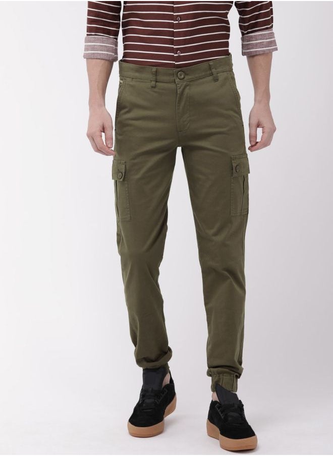 The Indian Garage Co Men Slim Fit Camouflage Mid-Rise Cuffed Cargos  - Image 1