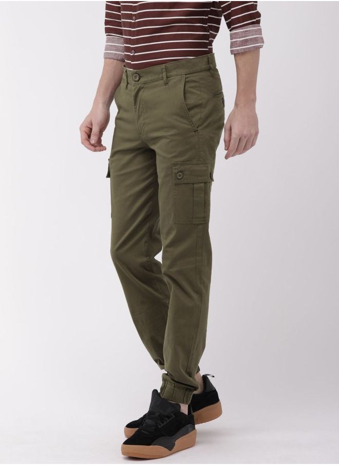 The Indian Garage Co Men Slim Fit Camouflage Mid-Rise Cuffed Cargos  - Image 3