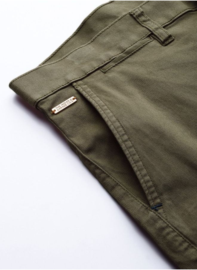 The Indian Garage Co Men Slim Fit Camouflage Mid-Rise Cuffed Cargos  - Image 4