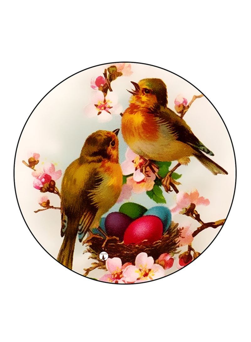 RKN Birds Printed Mouse Pad Round  Multicolour
