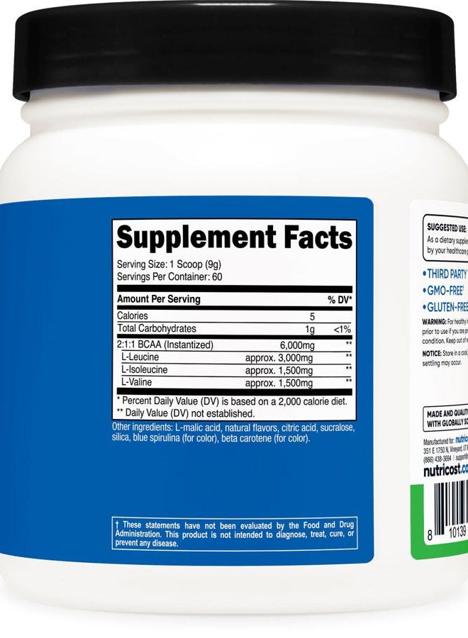 Nutricost BCAA Powder 2:1:1 (Green Apple, 60 Servings) - Image 5