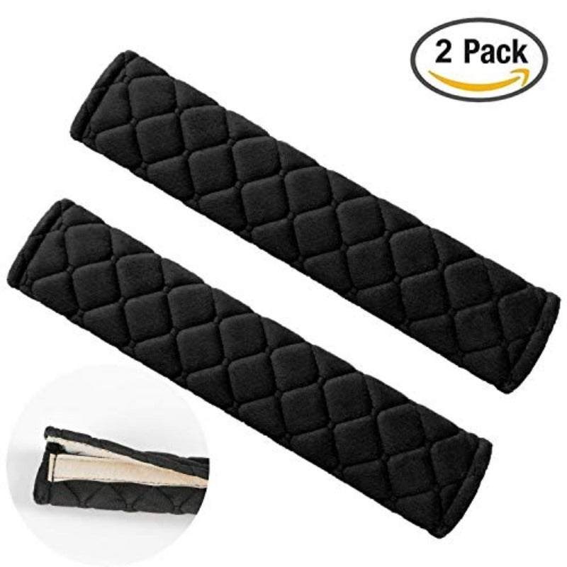 زوج حشايا مقاعد السيارة العالمية DOUBI (2 قطعة): أغطية أشرطة حزام الأمان لسيارة، وسادة كتف حزام الأمان لتغطية حزام الأمان، وسادة حزام الأمان للسيارة، حقيبة، مريحة وناعمة تساعد على حمايتك من احتكاك حزام الأمان للرقبة والكتف - Image 2
