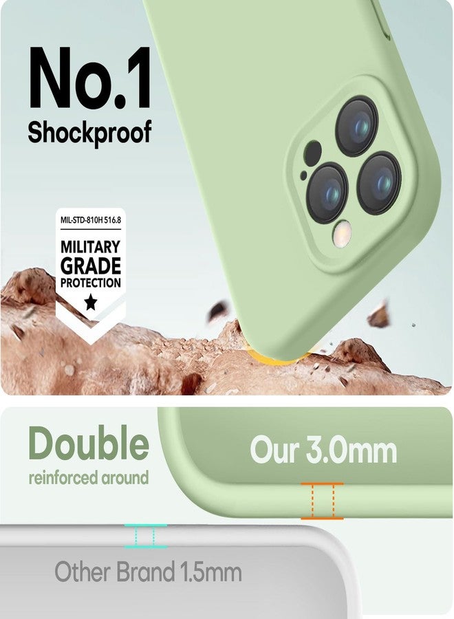 LOVE 3000 جراب LOVE 3000 مصمم خصيصًا لهاتف iPhone 13 Pro Max، مصنوع من السيليكون الفاخر مع بطانة داخلية ناعمة من الألياف الدقيقة المقاومة للخدش، جراب واقٍ مقاوم للصدمات مناسب للرجال والنساء والفتيات، مقاس 6.7 بوصة، لون ماتشا - Image 4