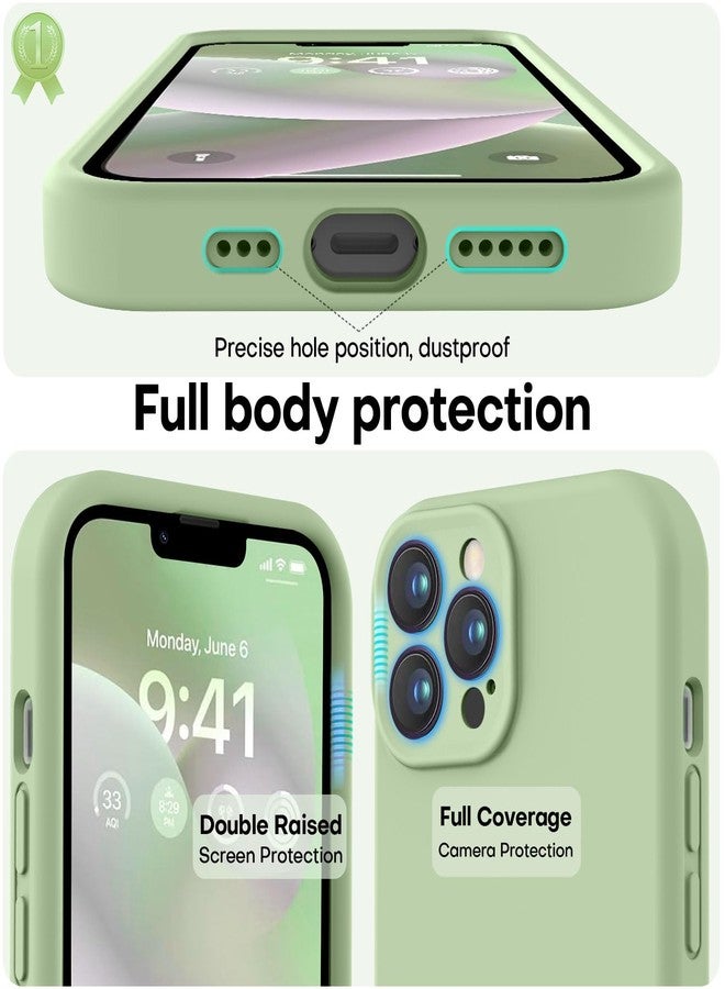 LOVE 3000 جراب LOVE 3000 مصمم خصيصًا لهاتف iPhone 13 Pro Max، مصنوع من السيليكون الفاخر مع بطانة داخلية ناعمة من الألياف الدقيقة المقاومة للخدش، جراب واقٍ مقاوم للصدمات مناسب للرجال والنساء والفتيات، مقاس 6.7 بوصة، لون ماتشا - Image 3