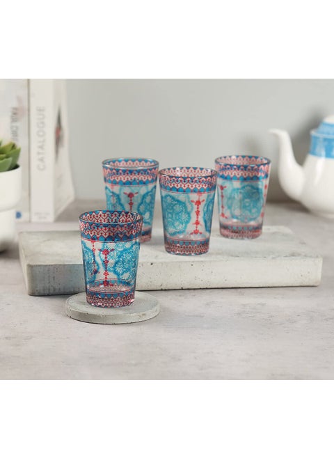India Circus By Krsnaa Mehta Modern Loom Infinity Printed Kullad Tea Serving Chai Coffee Cups Glasses Multicolour Set of 4 140 mL Each