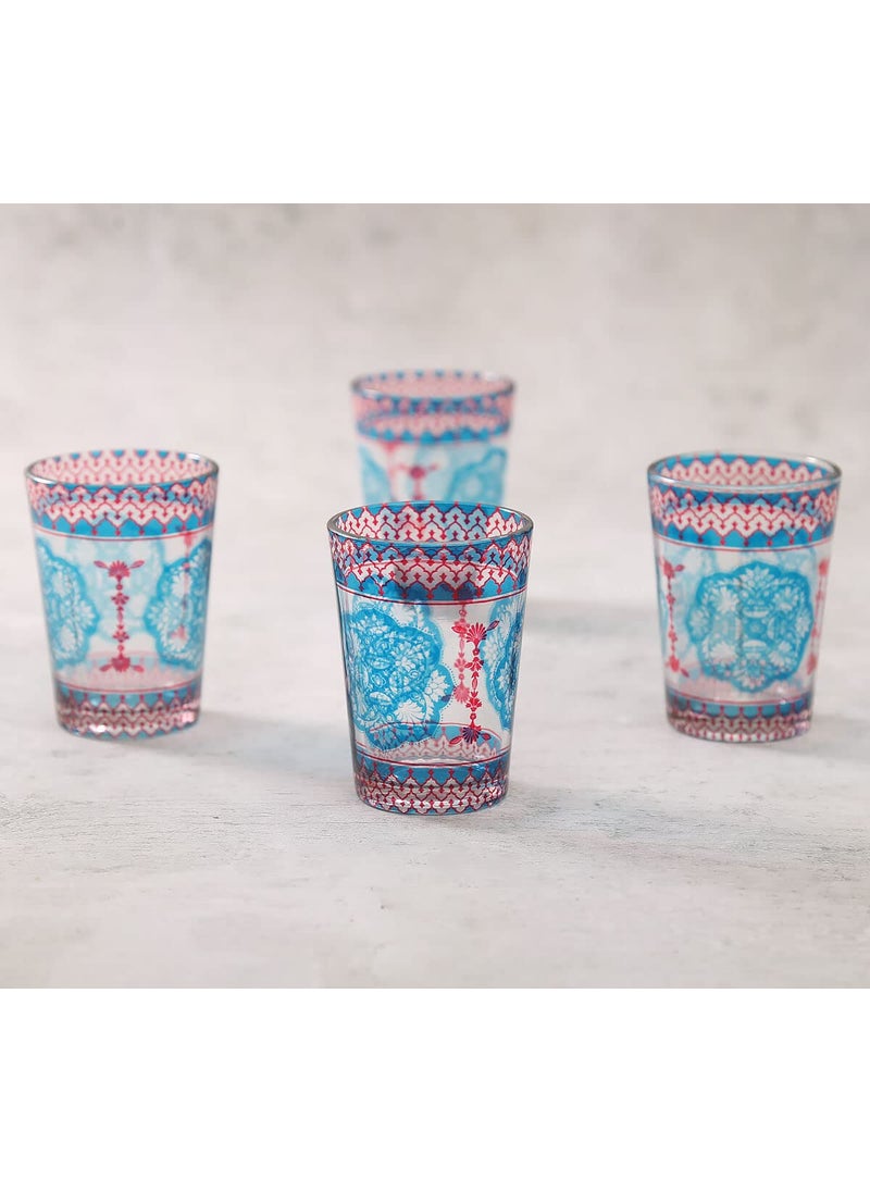 India Circus By Krsnaa Mehta Modern Loom Infinity Printed Kullad Tea Serving Chai Coffee Cups Glasses Multicolour Set of 4 140 mL Each