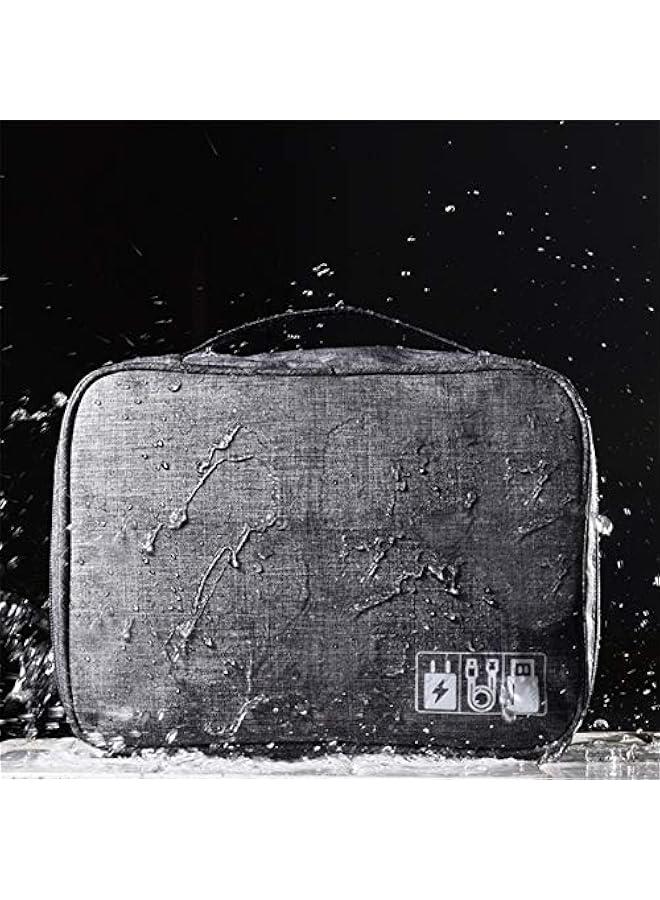 Electronics Organizer,  Electronic Accessories Bag Travel Cable Organizer Three-Layer for iPad Mini, Kindle, Hard Drives, Cables, Chargers - Image 4