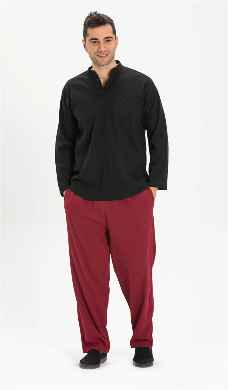 Eliş Şile Bezi Şile Cloth Men's Shalwar Trousers Claret Red Brd