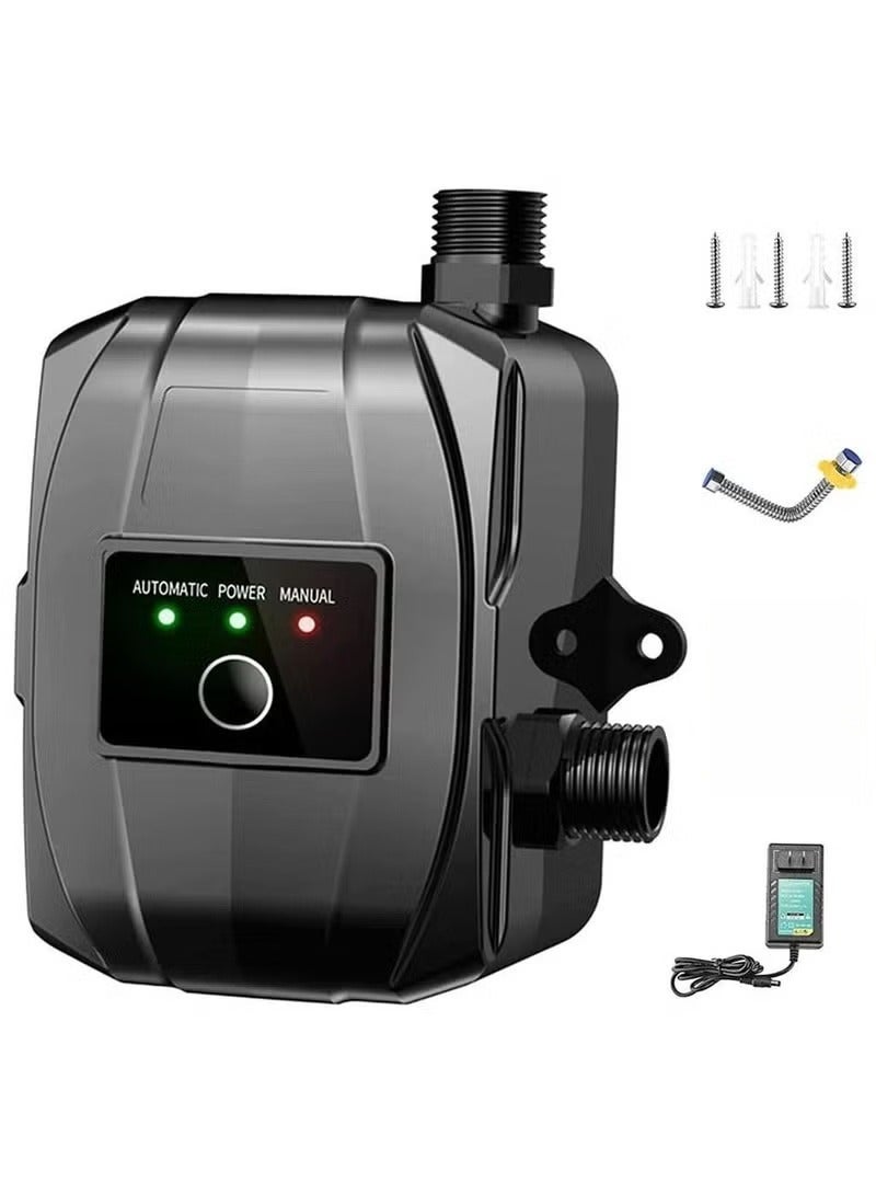 Water Booster Pump,24V Portable Automatic Pressure Pump,150W Shower Pump with Flow Switch, Hot Cold for Tap Water/Toilet/Bathroom (Black) - Image 1