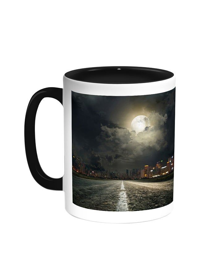 RKN Moon Light Printed Coffee Mug Black/White 11ounce - Image 1