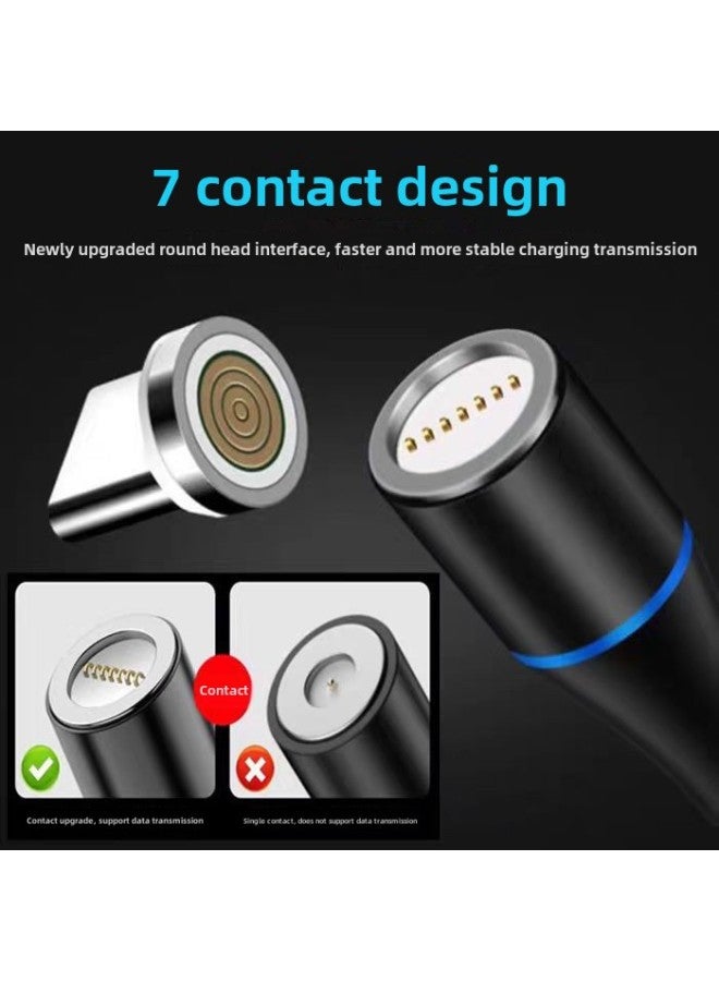 Seven-contact Magnetic Suction Head Data Line Super Flash Charging Accessories Magnet Thread 7-contact-Color:Fast Charge Apple Black  - Image 4