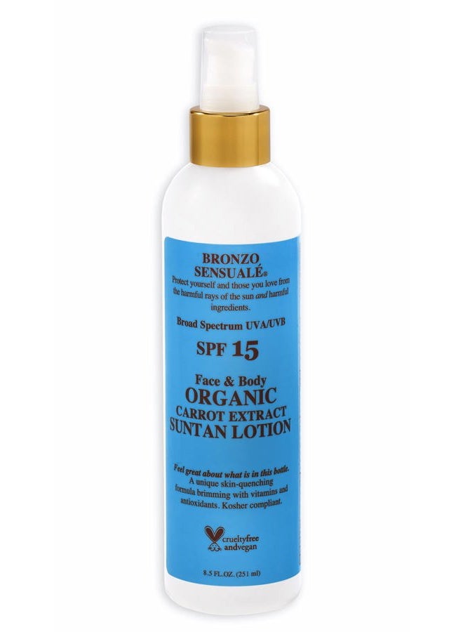 bronzo sensuale Bronzo Sensuale SPF Sunscreen Deep Golden Tanning Organic Carrot Lotions 8.5 Ounces (SPF 15 Lotion)  - Image 1