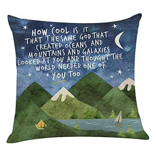 Littlefa Inspiring Gifts Cute Mountains Throw Pillow Cover Mountains Cushion Cover Decorative Pillowcase Living Room Bedroom Decor for Girls Friends Daughter Niece Women - How Cool - Image 1