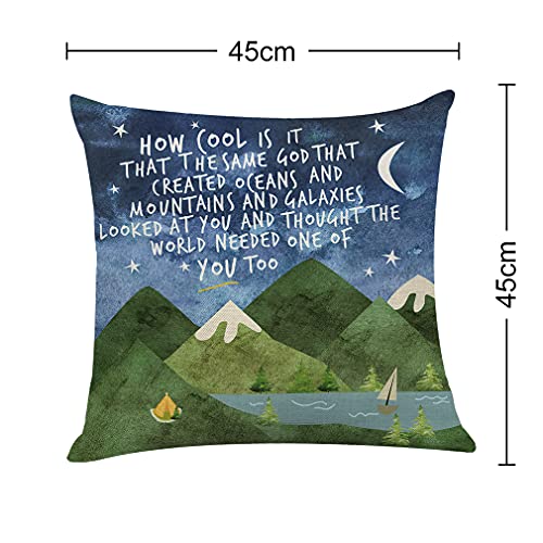 Littlefa Inspiring Gifts Cute Mountains Throw Pillow Cover Mountains Cushion Cover Decorative Pillowcase Living Room Bedroom Decor for Girls Friends Daughter Niece Women - How Cool - Image 2