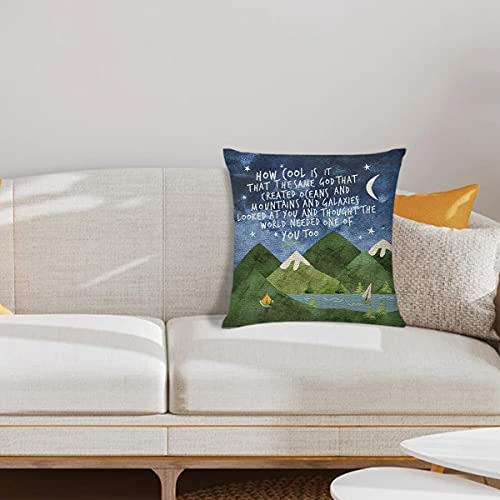 Littlefa Inspiring Gifts Cute Mountains Throw Pillow Cover Mountains Cushion Cover Decorative Pillowcase Living Room Bedroom Decor for Girls Friends Daughter Niece Women - How Cool - Image 3