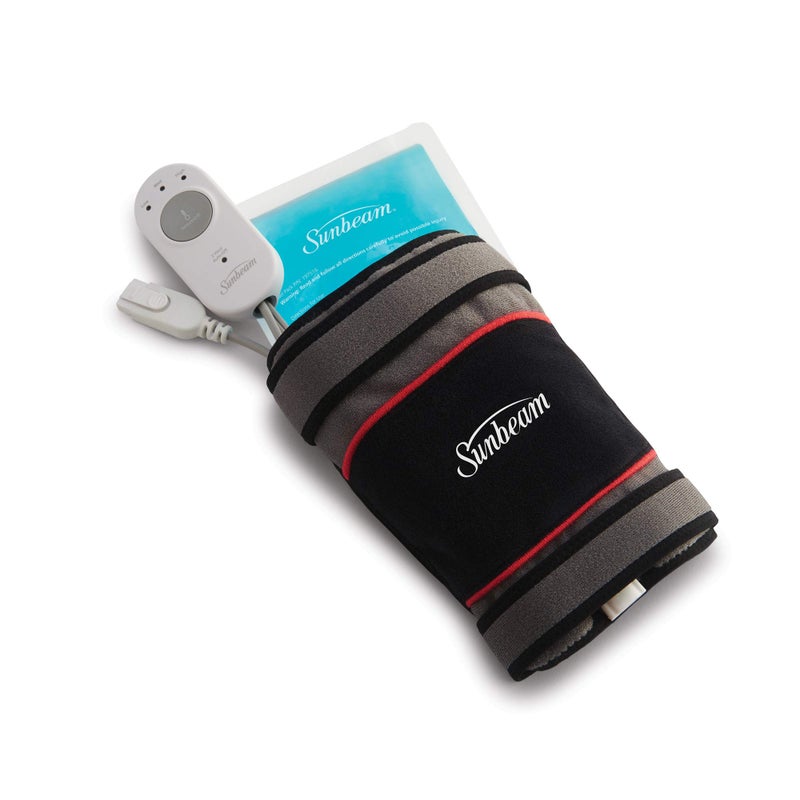 Sunbeam وسادة تسخين صن بيام لتخفيف آلام المفاصل مع حزمة مجمدة، إيقاف تشغيل تلقائي وخيار تسخين رطب باللون الأسود/الرمادي - Image 1