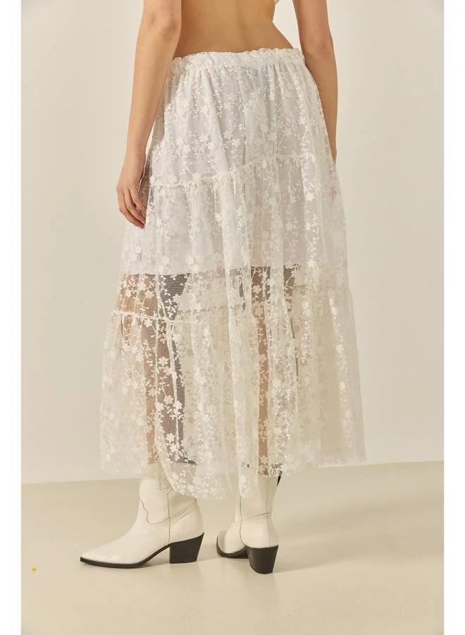 Ginger Lace Detail A Line Skirt