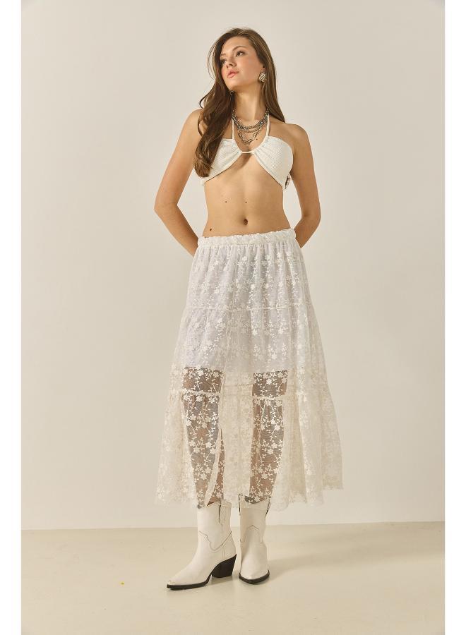 جينجر تنورة   بتفاصيل دانتيل - Image 5