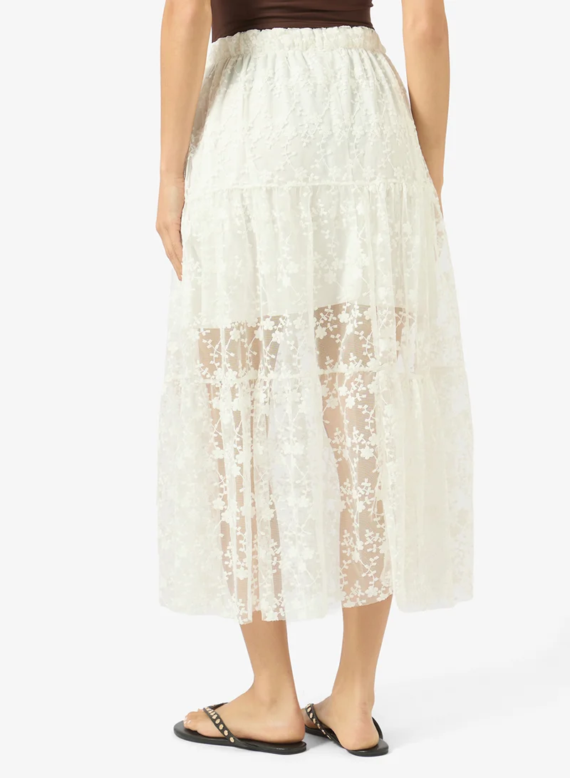 Ginger  Lace Detail A Line Skirt for Women | Best Price UAE
