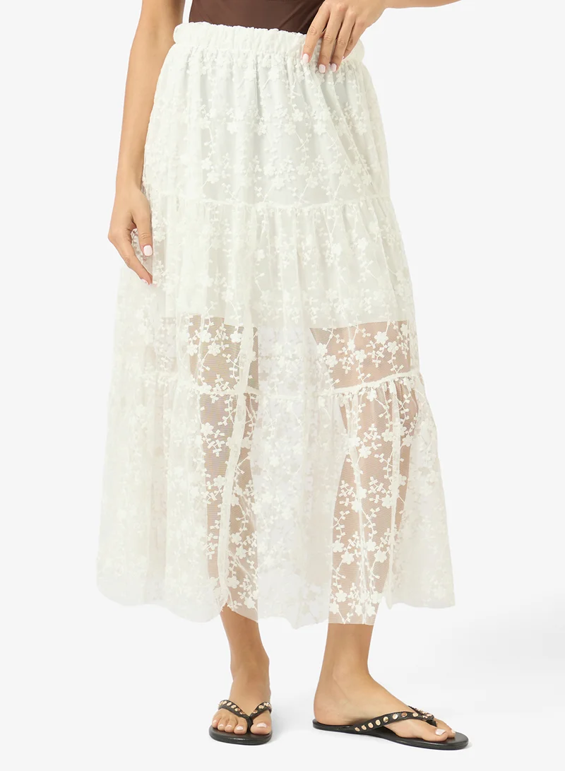 Ginger Lace Detail A Line Skirt